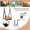 thumbnail image 5 of Resenkos Logs Stand Stacker Holder,Firewood Log Rack,Triangle Firewood Rack with Raised Base for Fireplace Fire Pit-Black, 5 of 7