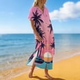 thumbnail image 4 of FUIALDOLG Palm Tree Sun Summer Dresses for Women 2026 Casual Short Sleeve Button Down Maxi Dress Beach Swimsuit Cover Ups, 4 of 6