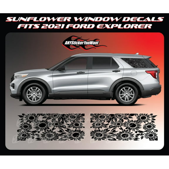Sunflower Vinyl Decal Window Stickers Compatible with and Fits 2021 Ford Explorer - Set of Two