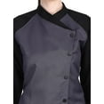 thumbnail image 4 of 3/4 Sleeves New Gray Color Chef Coat Jacket Uniform for women ideal for food service, Caterers and Culinary professional XS Size, 4 of 5