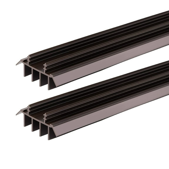 36 in. Brown Vinyl U-Bottom Door Seal (Pack of 2) for Windproof Insulation of Door Seams