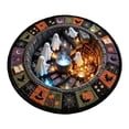 thumbnail image 2 of 3D Optical Illusion Halloween Rug Spooky Hole Pumpkin Ghost Printed Circular Floor Mat Non Slip Decorative Round Doormat For Entryway Bedroom Halloween Party, 2 of 6