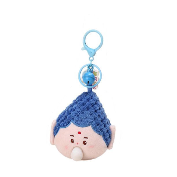 Llavero de peluche de Buda para adultos, niños y niñas. Azul