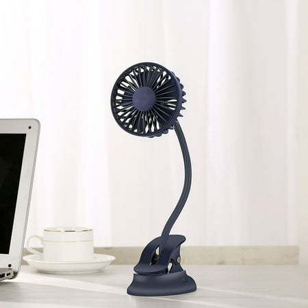 

VOSS Clip On Fan Usb Mini Fan Battery Operated Desk Fan Baby Stroller Fan Rechargeable Personal Fan Flexible Neck 3 Speeds Great For Beach Car Camping Dorm Bed