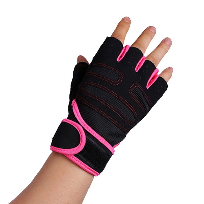 Gym Gloves Half Finger Hand Wrap Wristband Breathable Weightlifting