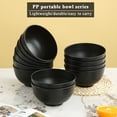 thumbnail image 2 of ReaNea Black Plastic Bowls Set of 12 Pieces 25oz, Reusable and Unbreakable Cereal Bowl, Ramen Bowl, Soup Bowls for Outdoor, Picnic, Camping, 2 of 7