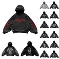 thumbnail image 4 of Mens Hoodies Vintage Y2K Graphic Hooded Sweatshirt Streetwear Long Sleeve Pullover Tops Relaxed Fit White XXL, 4 of 4