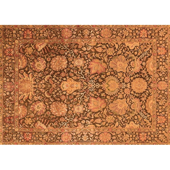 Ahgly Company Indoor Rectangle Oriental Orange Industrial Area Rugs, 2' x 3'