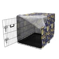 thumbnail image 3 of Cartoon Dog Crate Cover, Sleeping Animals Stars Night Sky with Moon Clouds Panda Bear Fox Zebra Lion, Easy to Use Pet Kennel Cover for Medium Large Dogs, 35" x 23" x 27", Multicolor, by Ambesonne, 3 of 6