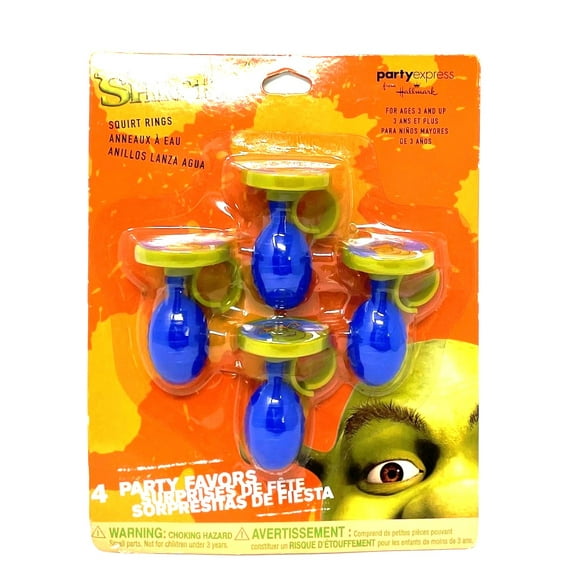 2 Packs - Shrek Squirt Ring Party Treats - 8 Rings