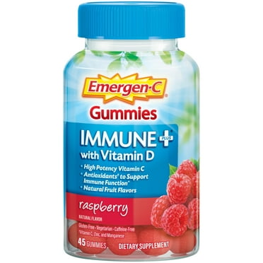 Emergen-C Immune Plus Vitamin D and C Immune Gummies, Super Orange, 45 Ct