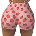 thumbnail image 2 of Lsque Strawberries Pattern High Waisted Biker Shorts for Women-Tummy Control Fitness Athletic Workout Running Yoga Gym Shorts,Moisture-Wicking-Medium, 2 of 9
