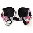 thumbnail image 2 of Victoria's Secret Bombshell Add-2-Cups Push-up Bra Rhinestone Strap Logo White Summer Floral Cup Size 38D New, 2 of 2