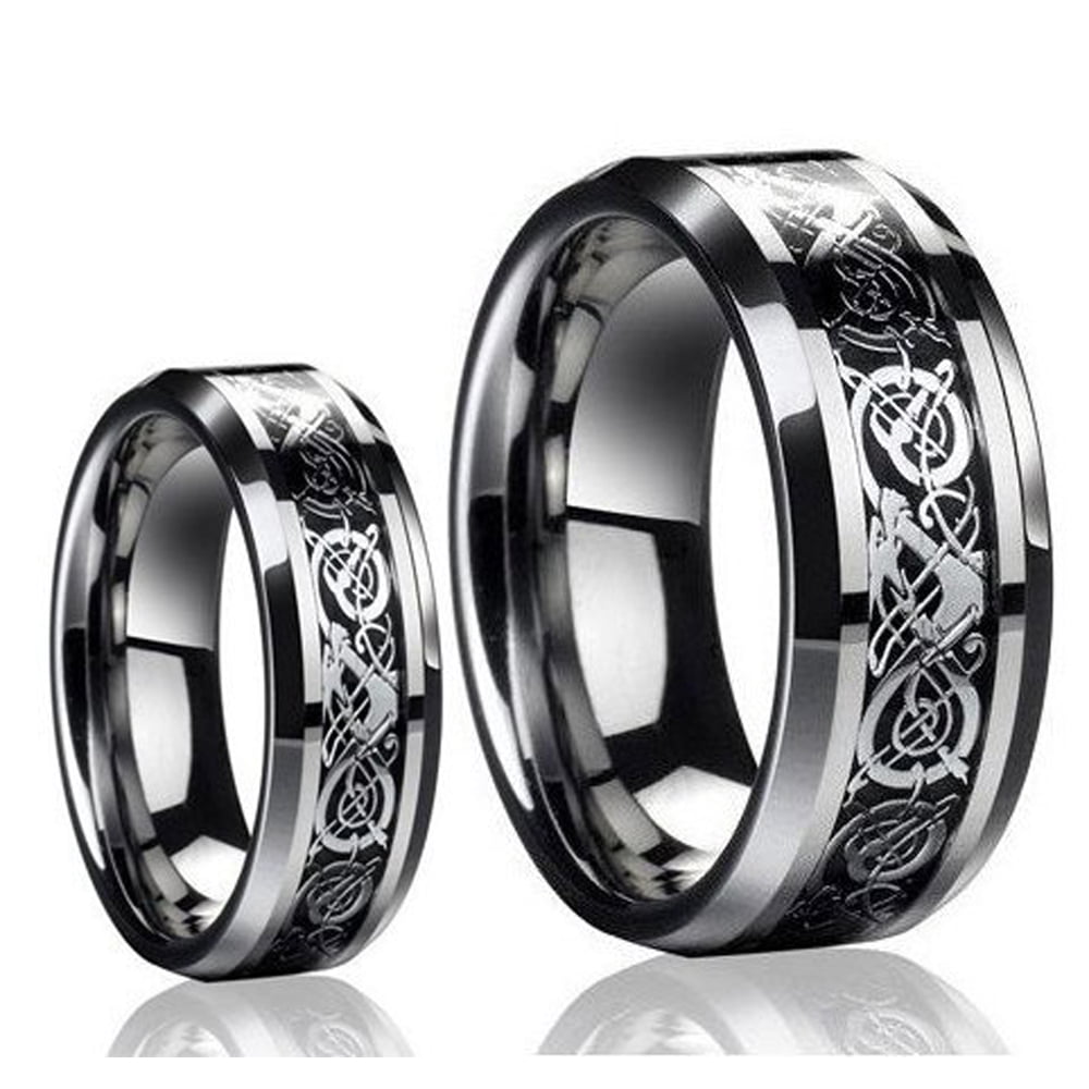 Gifts With Thought - For Him & Her 8MM/6MM Tungsten Carbide Celtic ...