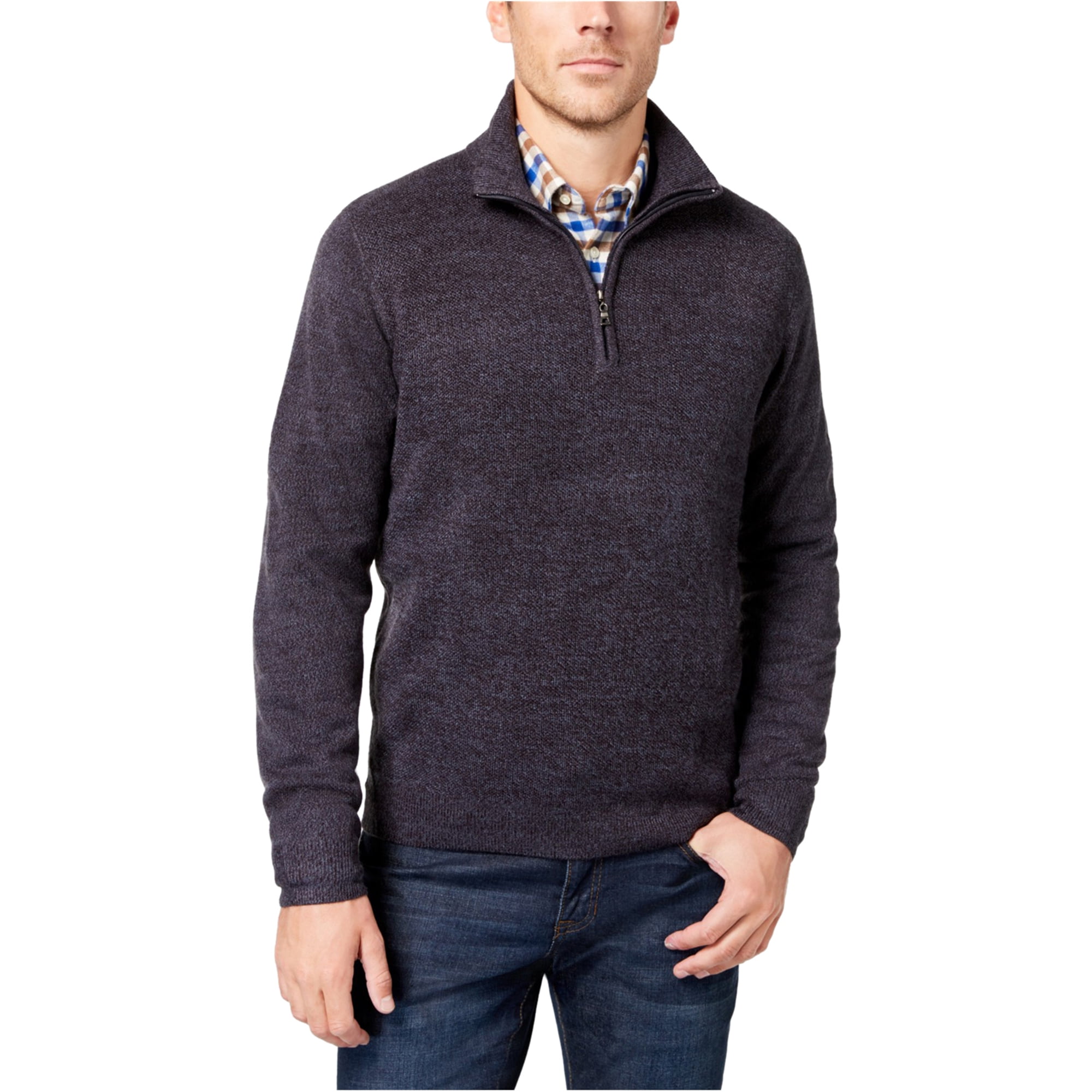 Weatherproof Mens Heathered Knit Sweater, Grey, Small - Walmart.com