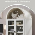 71” Tall Arched Bookshelf, Modern Farmhouse Bookcase w/ Open