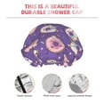 thumbnail image 4 of Funny Cartoon Donut Purple Shower Cap, Reusable Bath Hair Hat for all Hair Lengths Hair Cover with Elastic Band Double Waterproof Layers Bathing Hat, 4 of 5