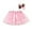 Pink, variant on Little Girls Cute Summer Casual Uniform Skirts Dance Splice Ballet+Bow Party Rainbow Hairpin Dress Kids Flowy Skirts Size 5-8T