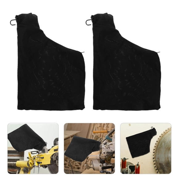 FONDOTIN 2Sets Black Aluminum Saw Dust Bag Easy Install Dust Collector for Table Saw and Belt Sander