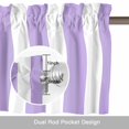 thumbnail image 6 of Purple White Striped Valance Curtain Rectangular Geometric Window Valances Rod Pocket Short Curtains Window Treatments for Kitchen Bedroom Bathroom Laundry 42" x 12", 6 of 9