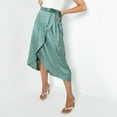 thumbnail image 3 of Vedolay Skorts Skirts For Women Women Summer Boho Elastic High Waist Pleated A Line Tiered Maxi Skirt,Green M, 3 of 5