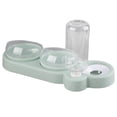 thumbnail image 2 of Cuenco de agua para mascotas, diseño inclinable, evita resbalones, plato de alimentación desmontable para gatos y perros con botella de agua para interior, verde, 2 of 11