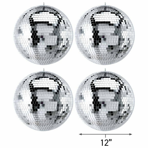 ProX MB-12 12" W-ABS Core Mirror Balls with Color Box Packaging Four Pack