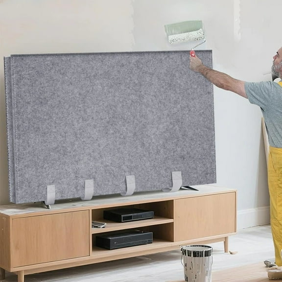 2win2buy TV Cover Moving Dust Anti-Scratch TV Screen Protector Covers and Flat Screen TV Cover For Moving with Bottom Strap For 60"-65" TV Dust Protection Moving Renovation