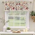 thumbnail image 2 of Watercolor Flowers Curtain Valances for Windows, Kitchen Valance Window Treatments Panel 2 Pack, Rustic Spring Floral Botanical Beige Rod Pocket Short Curtains for Bathroom Bedroom 42 x 18 Inch, 2 of 8