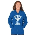 thumbnail image 3 of Broke As Joke College Lifestyle Funny Unisex Plus Size Zip Hoodie Brisco Brands 5X, 3 of 6