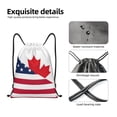 thumbnail image 4 of Fotbe USA Canada Flag Bolsa Mochila con Cordón Estampada, Bolsa de Gimnasio Deportiva, Bolsa Cinch, Bolsa con Cordón para Hombres y Mujeres-Medium, 4 of 6