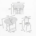thumbnail image 7 of Lacoo 3-Piece Small Dining set, Table and Chair Set for 2 ,for Living Room, Dining Room, Kitchen, Marble & Sliver, 7 of 7