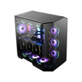 thumbnail image 2 of MSI MAG PANO 100L PZ Project Zero Mid Tower ATX Gaming Case, ABS Plastic, SPCC Steel, Tempered Glass, Support Back-Connect, 270-degree Panoramic Display, GPU Support Stand, Dust Filter, 2 of 5