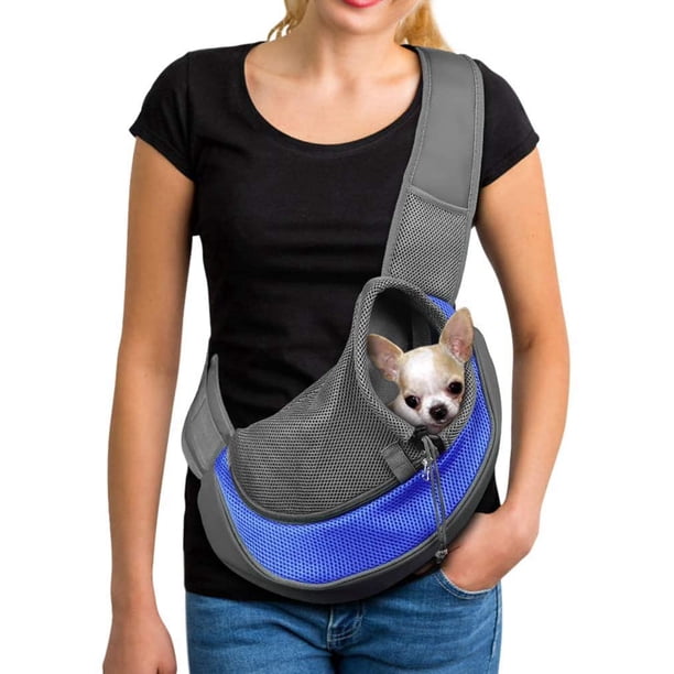 Bolsa de transporte para perros y gatos, bandolera para perros y gatos, bandolera para mascotas, color azul