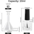 thumbnail image 2 of Transparent Glass with Plastic Nail Polish Empty Bottle with Transparent Plastic Funnel Hopper and 304 Stainless Steel Beads Clear 3.1x2.1x7cm Capacity: 10ml(0.34fl. oz), 2 of 7