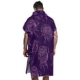 thumbnail image 6 of Hooded Beach Towel Adult Bath Poncho Towels Soft Absorbent Quick Dry for Surf Swim Pool Men Women Teens Purple Rose Line Art, 6 of 7