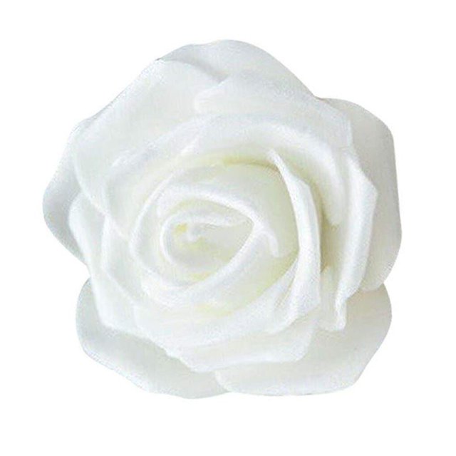Langgg Pack of 50 Artificial Bionic Flowers PE Foam Simulation Roses Fake Flower Decorations Wedding Party Engagement Presents White