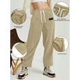 thumbnail image 4 of Women's Corduroy Casual Pants Loose Comfortable Wide-Leg Pants with Elastic Waistband Drawstring and Multiple Pockets, 4 of 5