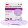 thumbnail image 1 of 3M Hookit Purple Finishing Film Abrasive Disc 260L, 30766, 6 in, Dust Free, P2000, 50 discs per carton, 4 cartons per case, 1 of 1