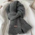 thumbnail image 2 of Nochalofo Scarf for Women Casual Fashion Wool Scarf Warm Mix High End Knitwear Dark Grayone Size, 2 of 3