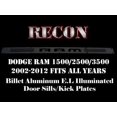 thumbnail image 2 of RECON, 264121DGBK - Fits Dodge RAM 1500/2500/3500 Billet Aluminum Door Sill / Kick Plate in Black Finish, 2 of 3