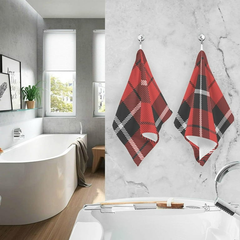 Buffalo plaid bath hand towels hotsell