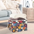 thumbnail image 3 of Yayeee Collapsible Cube Storage Bin with Lid Fabric Closet Decorative Basket with Handles, Bright Colorful Flowers Pattern, 3 of 7