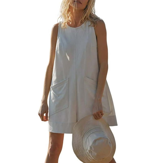 MAWCLOS Combinaison Bohème pour Femmes, Jambes Larges, Pantalons Longs, Ample, Extensible, Harem, Blanc m