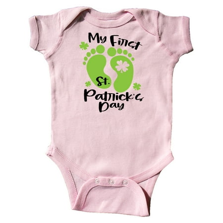 

Inktastic My 1st St. Patrick s Day with Green Baby Footprints Gift Baby Boy or Baby Girl Bodysuit
