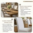 thumbnail image 6 of Dayalane 63" Farmhouse Dining Table Set for 4, Solid Wood Kitchen Table Set with Linen High Back Slipcovered Parsons Dining Chairs for Kitchen Dining Restaurant, 4 Beige Chairs & 1 Walnutl Table, 6 of 8