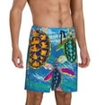 thumbnail image 2 of Bixox Men's Little Sea Turtles printed lightweight casual shorts, soft sleep shorts with pockets., 2 of 7
