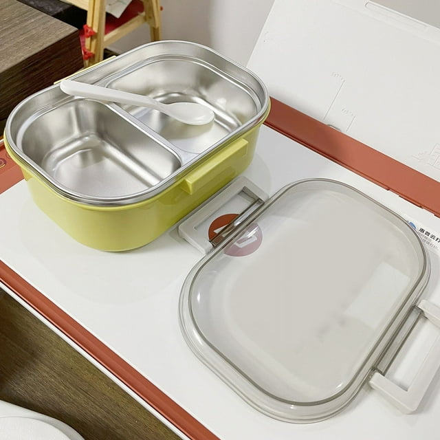 Fiambrera De 2 Compartimentos De Acero Inoxidable, Moderna Caja Bento Coreana Para Cenar, Con Juego De Vajilla Para Exteriores, A Prueba De Fugas