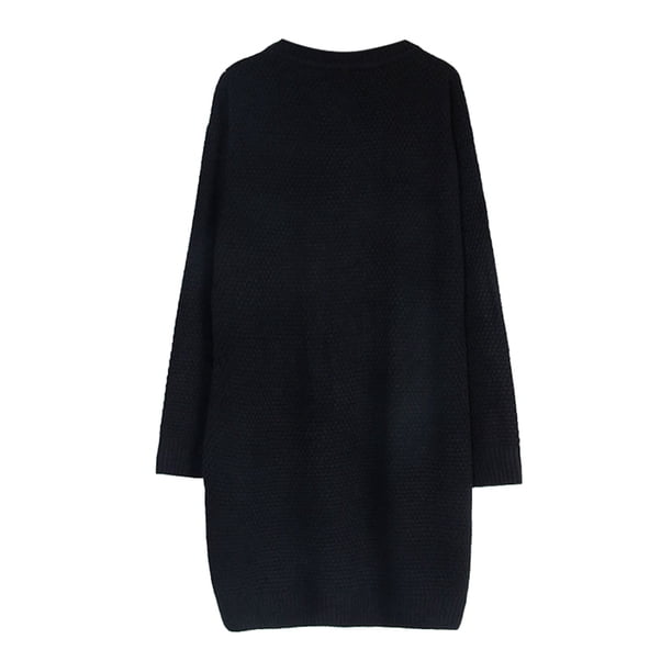 Suéter Navideño Mujer Gibobby Vestido tipo suéter de punto con botones de otoño/invierno Negro XL