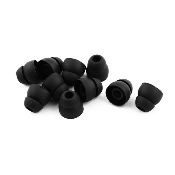 2 Layer Headphone Headset Ear Bud Cover Earphone Tip Replacement Black 5 Pairs